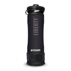 Black Liberty bottle with 'Lifesaver' branding on a white background