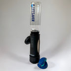 A LifeSaver Nalgene bottle shown with a LifeSaver Liberty